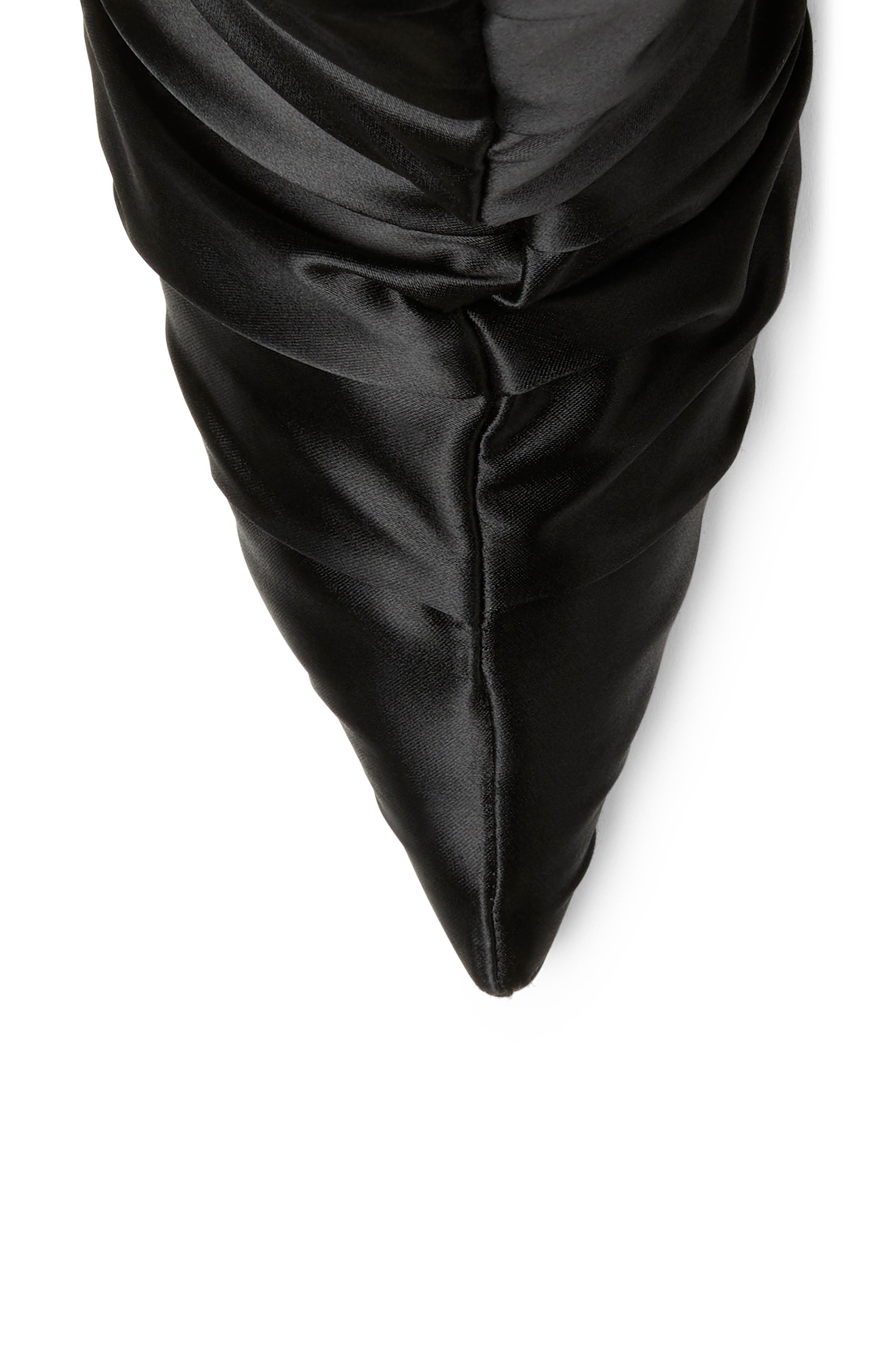Stuart Ruche 100 Pointed Toe Boot, Alternate, color, BLACK