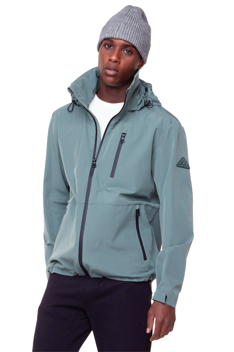CARMACKS - Men's Midweight Rain Shell Jacket, Main, color, DUSTY GREEN