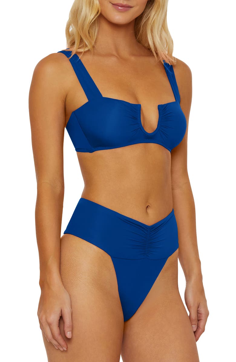 Isabella Rose Belmore Banded Bikini Bottoms, Alternate, color, Ibiza Blue