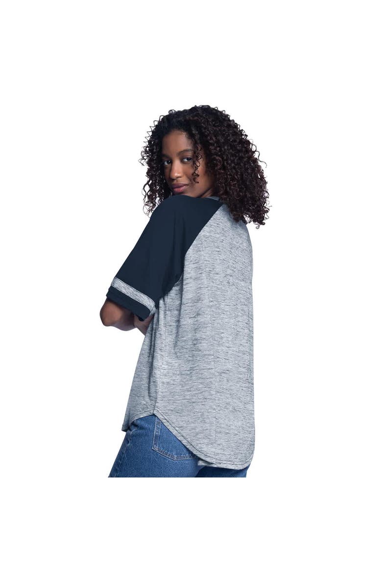 Women's G-III 4Her by Carl Banks  Navy Houston Astros Hall of Fame Raglan Oversized Half-Sleeve V-Neck Top, Alternate, color, Navy