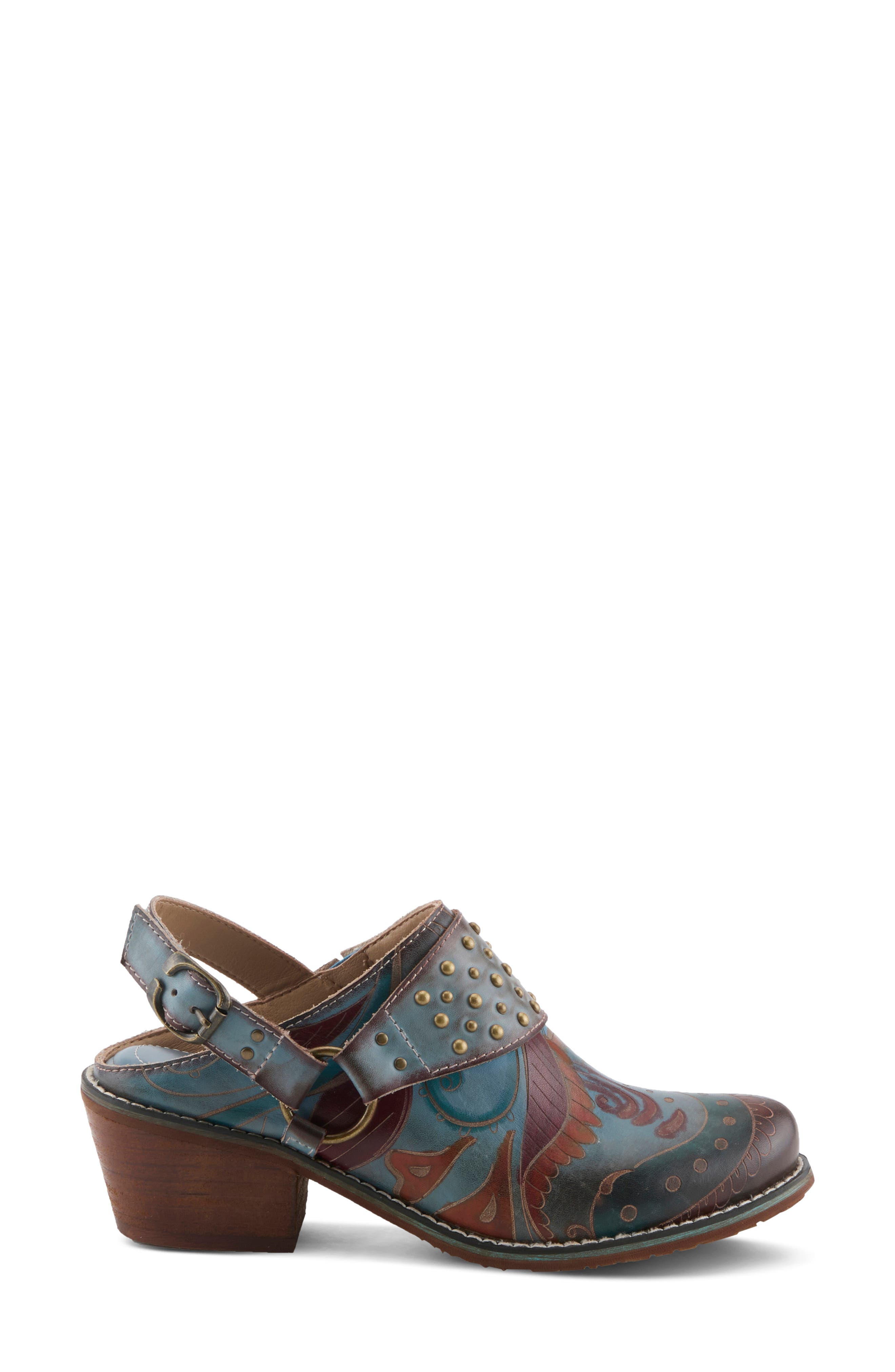 Daytona Studded Slingback Mule, Alternate, color, BLUE MULTI