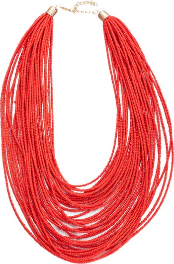 The Luxe Collection Ruby Red Seed Bead Necklace