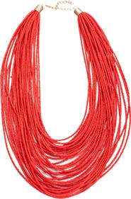 EYE CANDY LOS ANGELES The Luxe Collection Ruby Red Seed Bead Necklace