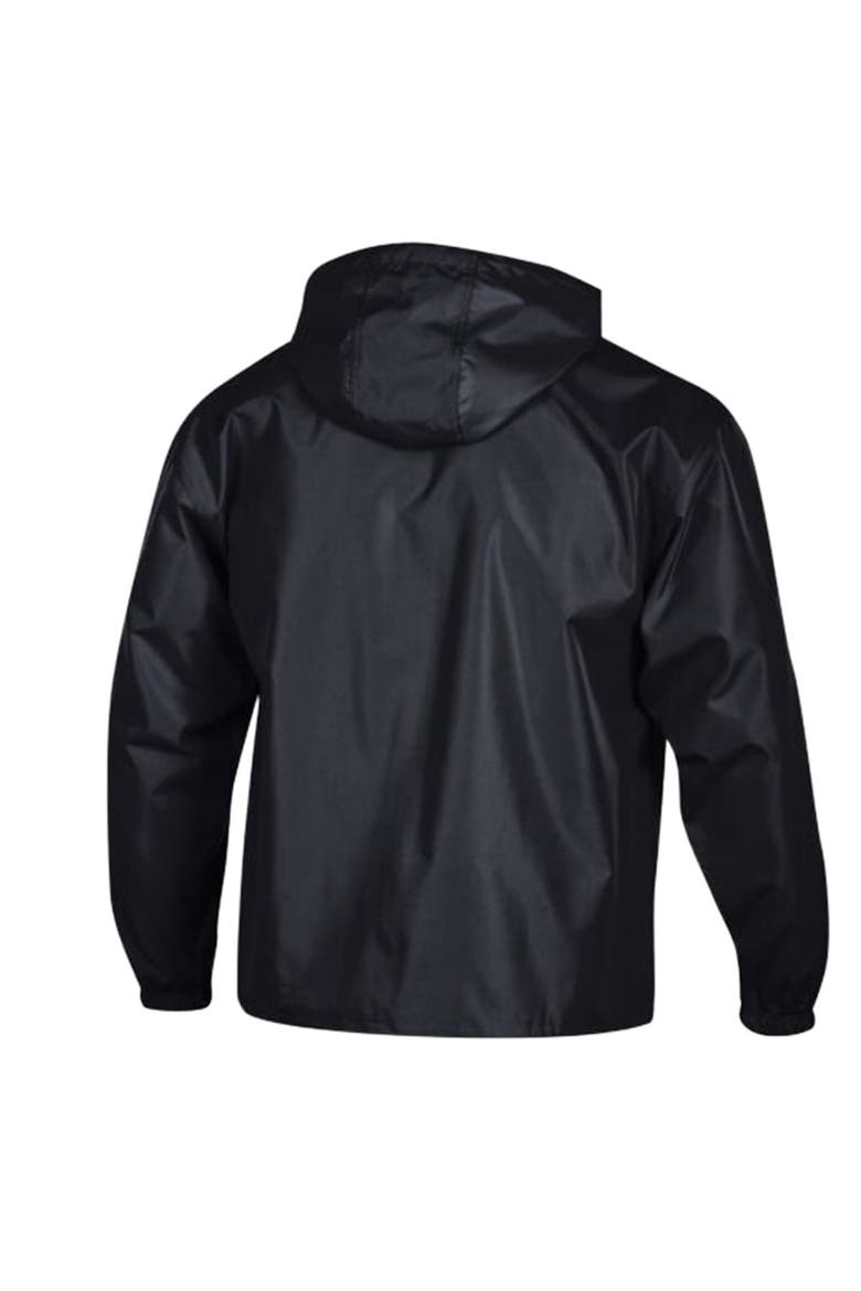Men's Champion Black Las Vegas Raiders Packable Hooded Windbreaker Half-Zip Jacket, Alternate, color, Black