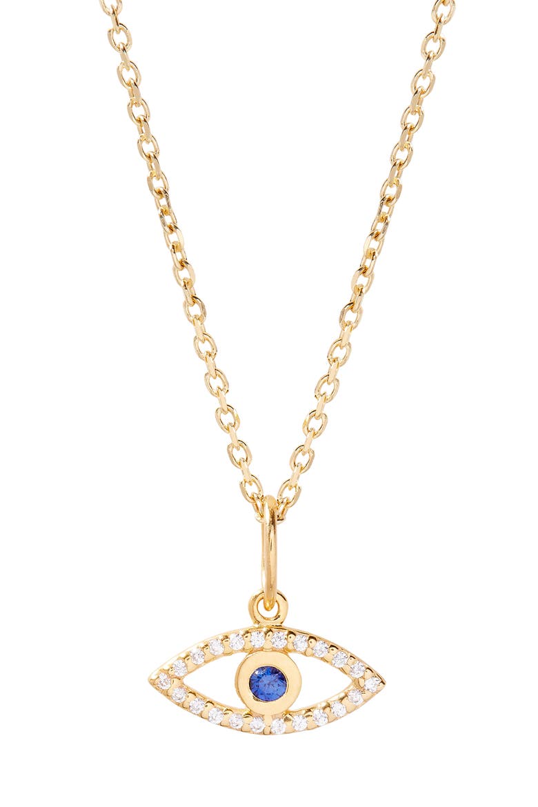 Adeline Evil Eye Necklace, Main, color, GOLD