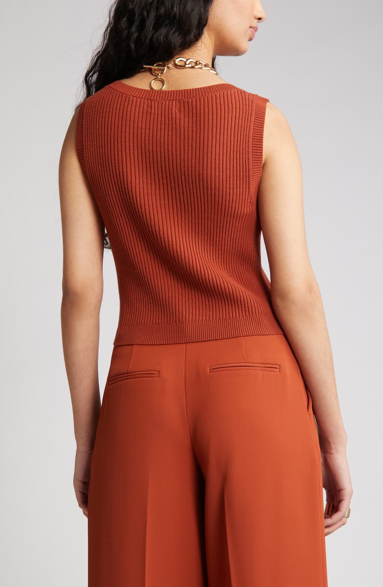 Open Edit Ribbed Sweater Tank Top, Alternate, color, 