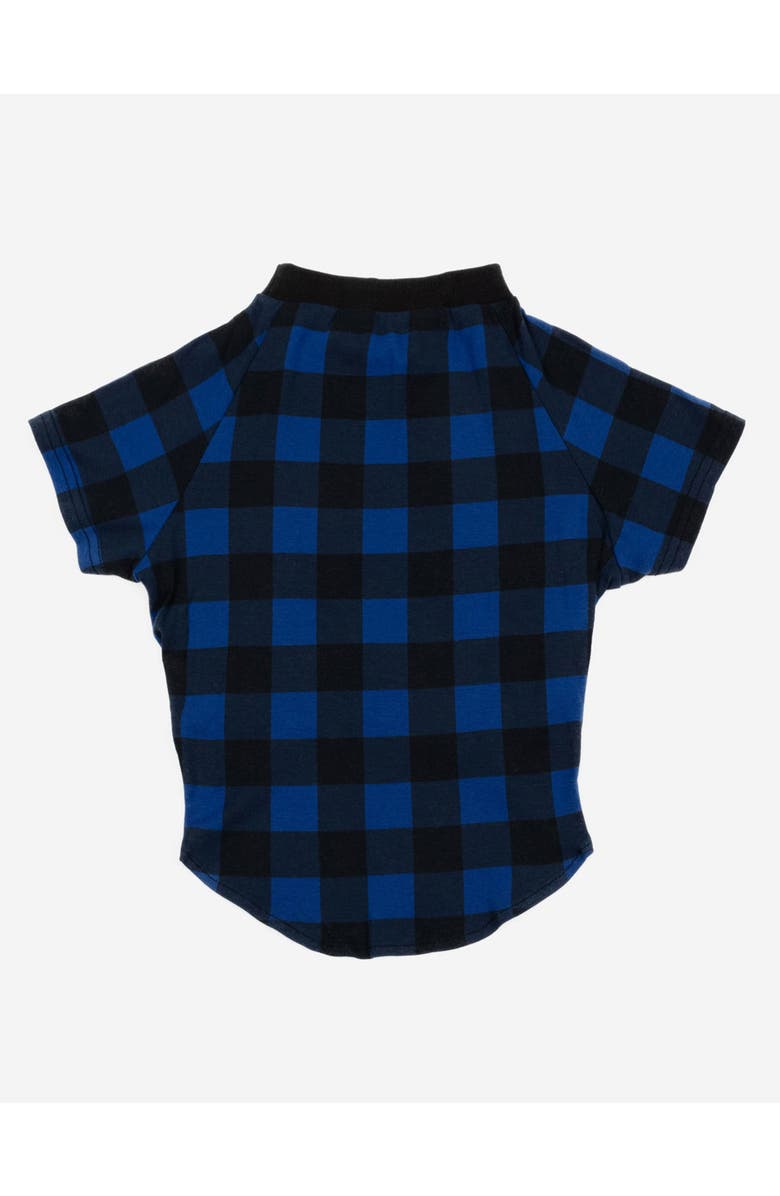 Leveret Dog Cotton Matching Family Holiday Pajamas, Alternate, color, Plaid Black & Navy