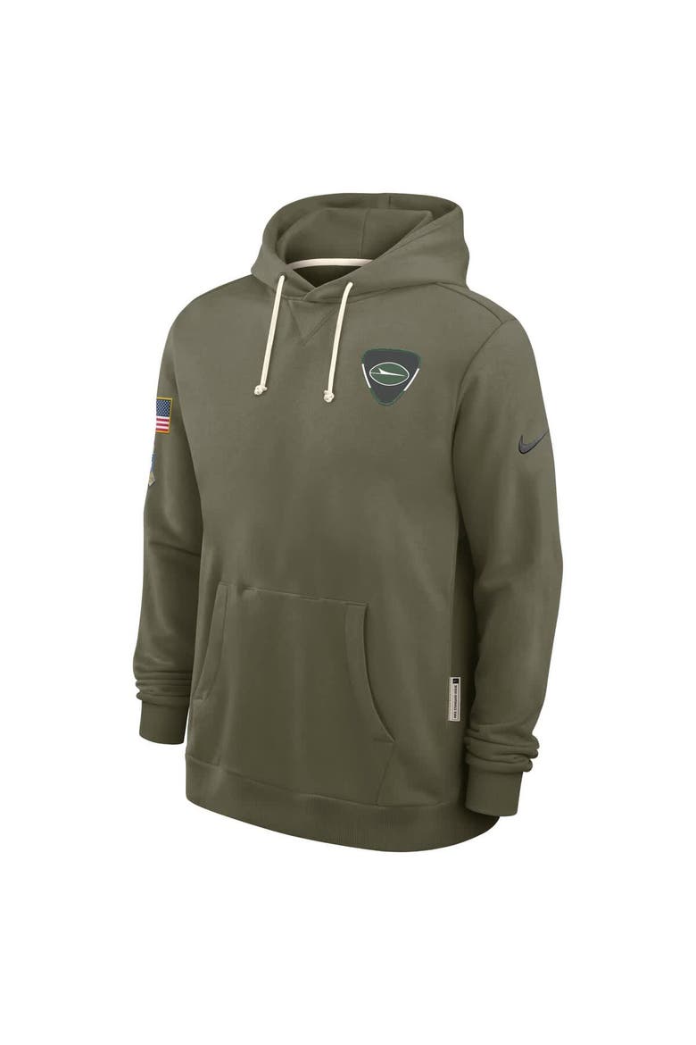 Men's Nike Olive New York Jets 2025 Salute to Service Sideline Standard Issue Dri-FIT Hoodie, Alternate, color, Olive