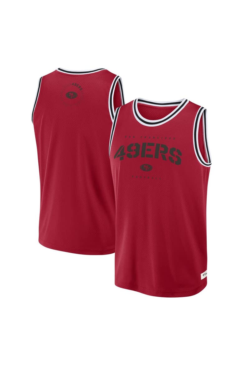 Men's Fanatics Scarlet San Francisco 49ers Elements Future Ground Jersey Tank Top, Main, color, Scarlet