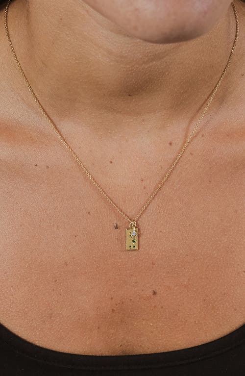 Sterling Forever Cubic Zirconia Burst & Tag Charm Pendant Necklace