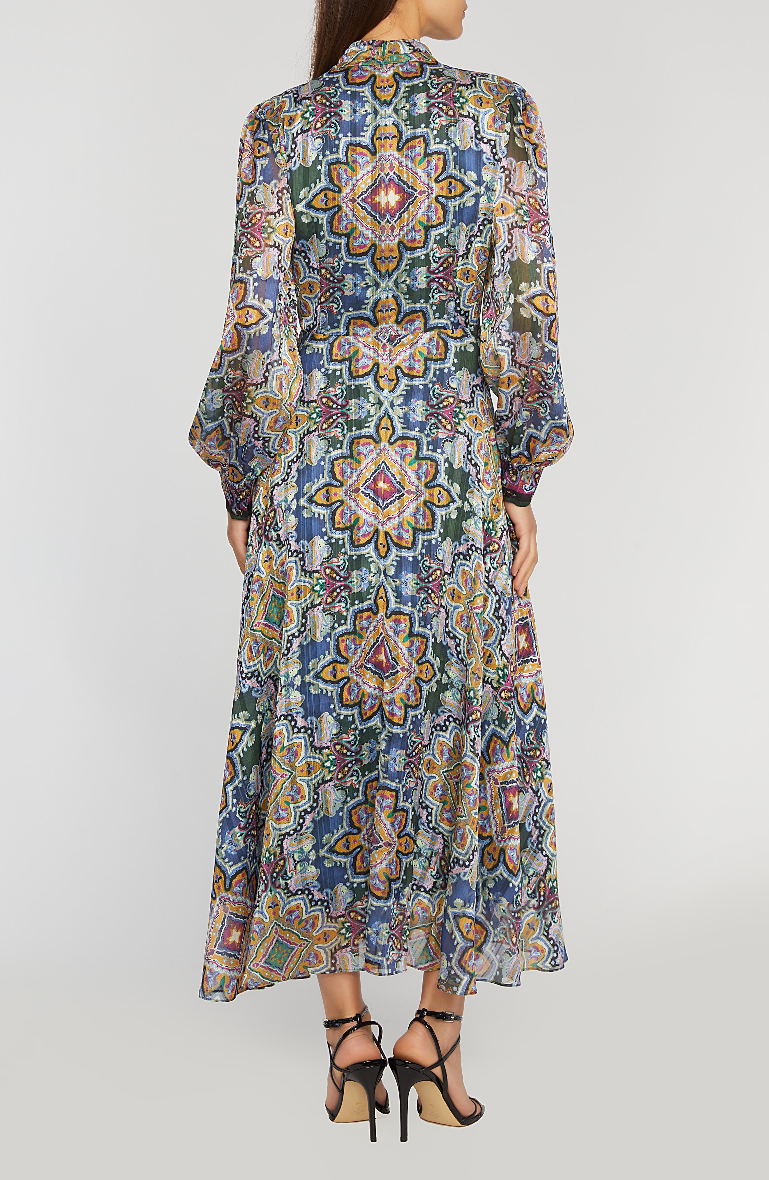 The Raquel Paisley Long Sleeve Midi Dress - image 2