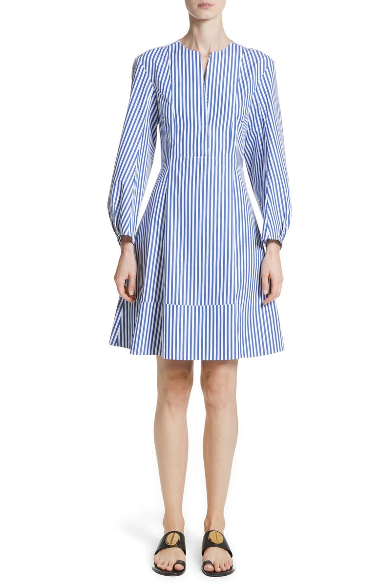 Khaite Vanessa Stripe Poplin Minidress, Main, color, 