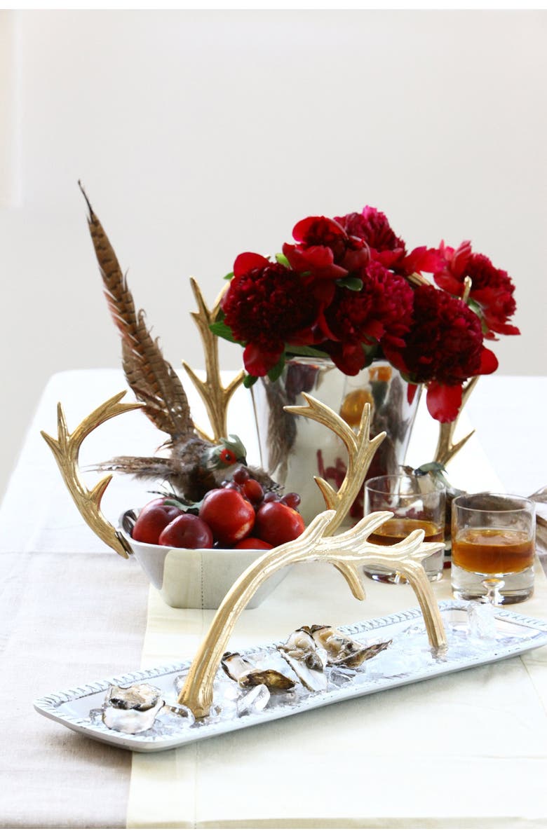 Lunares Staghorn Long Dish, Alternate, color, Silver