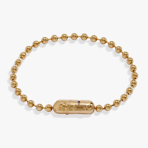 Taurus Zodiac Barrel Bead Bracelet
