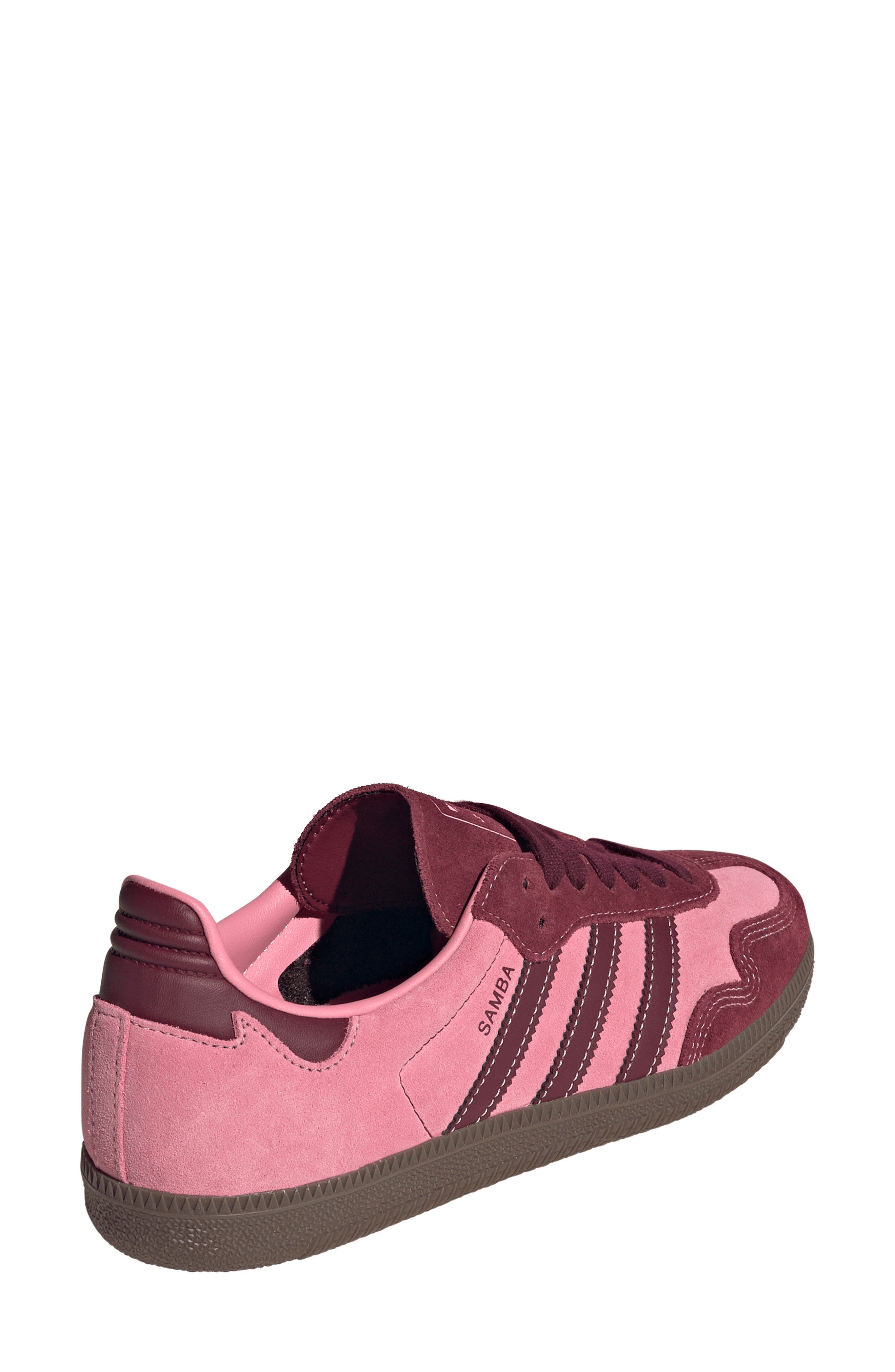 adidas Samba OG Sneaker, Alternate, color, Pink Spark/ Shadow Red/ Gum5
