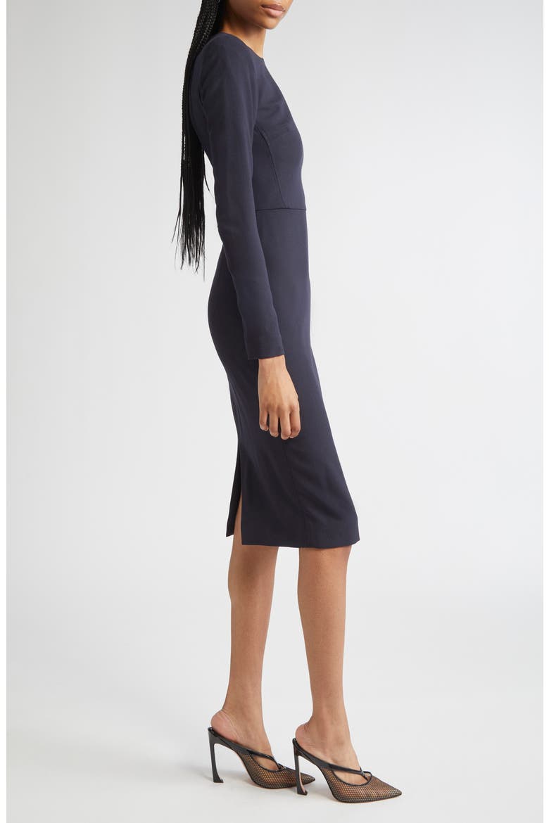 Long Sleeve Wool Blend T-Shirt Dress, Alternate, color, NAVY