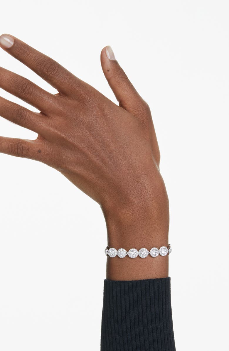 Swarovski Una Crystal Bracelet, Alternate, color, Silver/ White