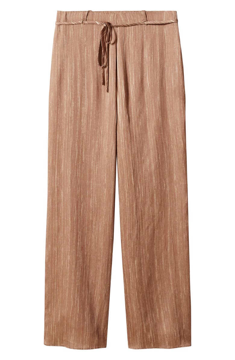 MANGO Pleated Satin Pants, Alternate, color,