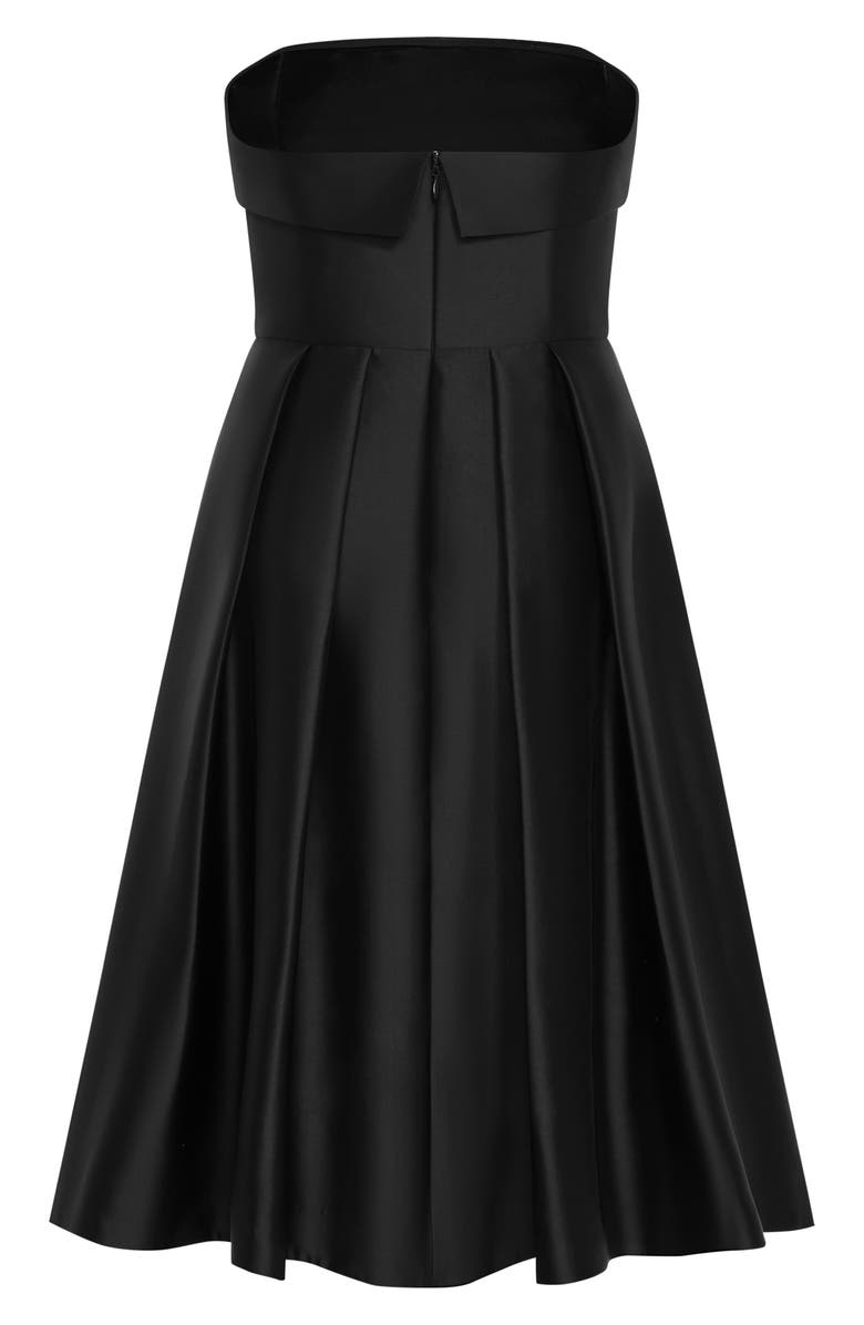 City Chic Tiffany Strapless Fit & Flare Dress, Alternate, color, Black
