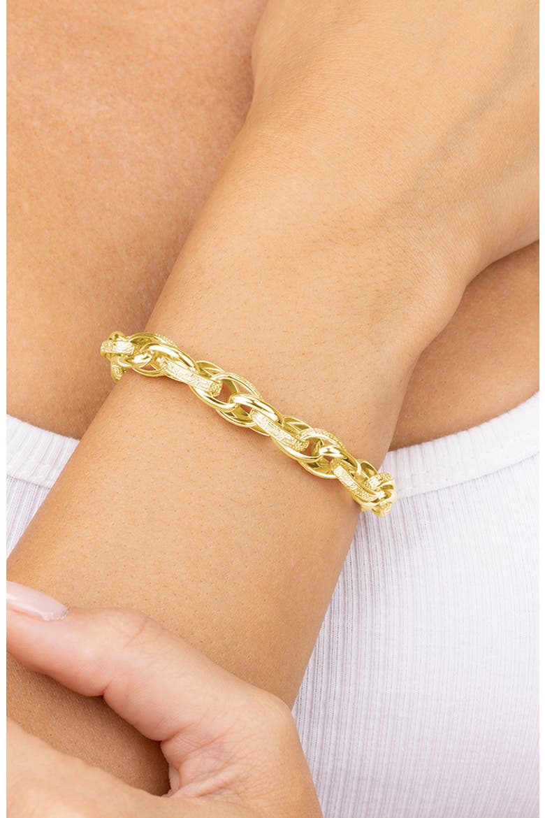 Chunky Textured Chain Bracelet, Alternate, color, GOLD