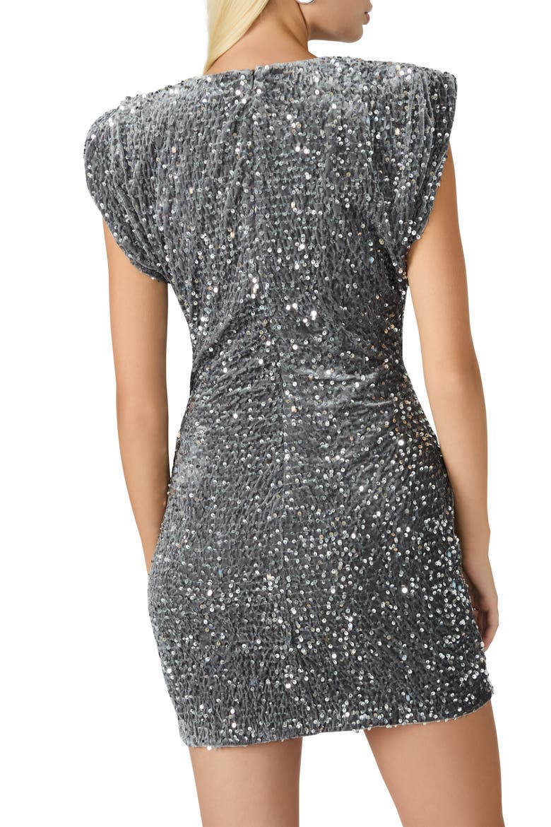 Astoria Sequin Minidress, Alternate, color, GUNMETAL GREY