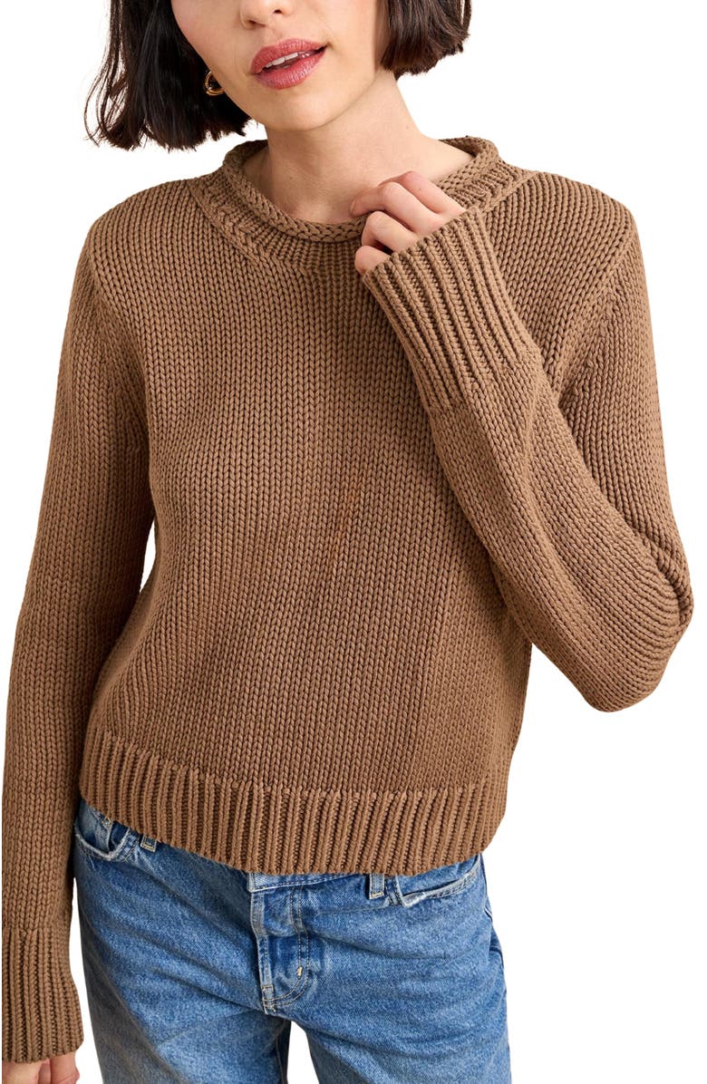 La Ligne Solid Mini Marina Sweater, Alternate, color, Tan