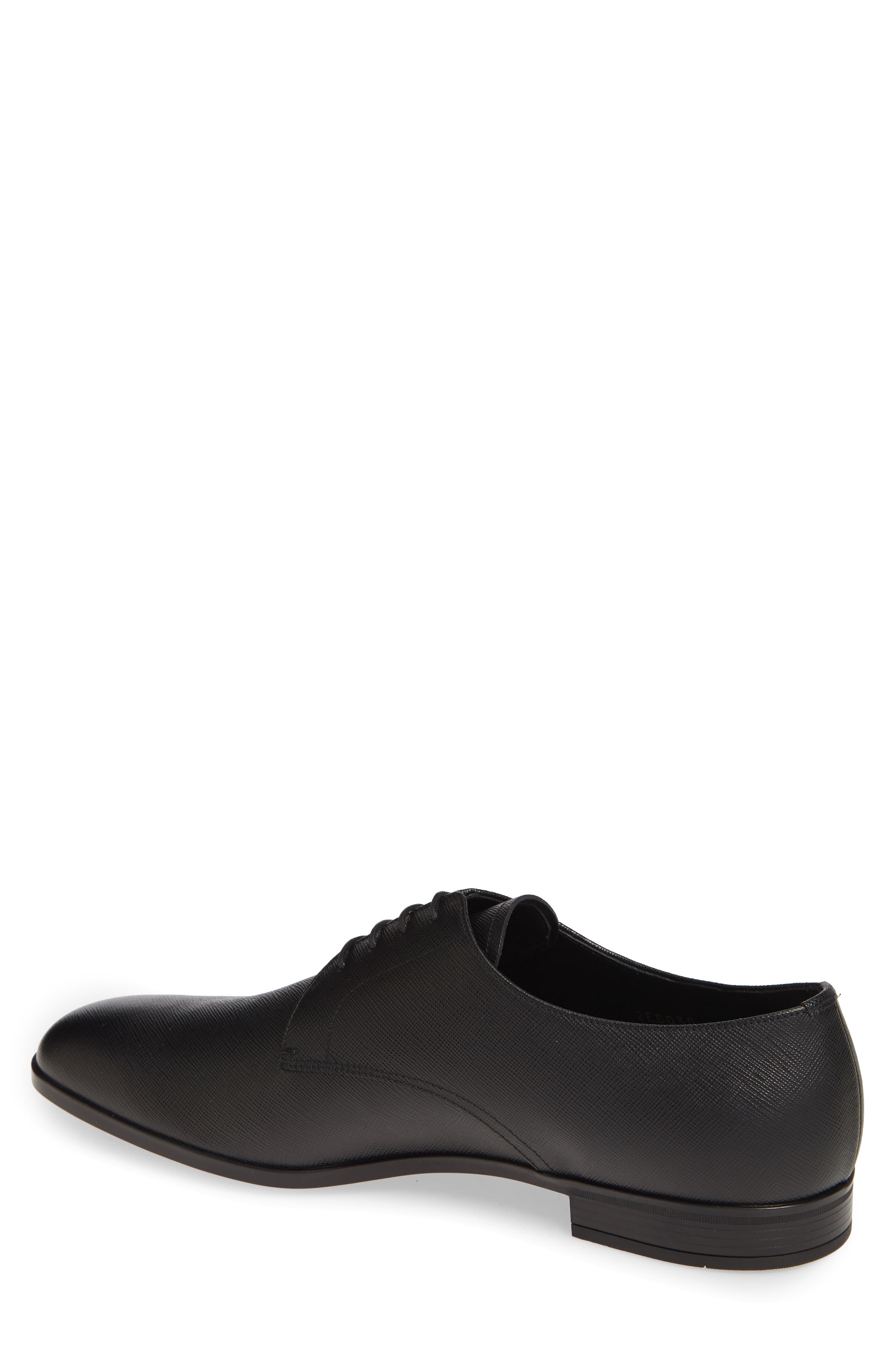 Prada Plain Toe Derby, Alternate, color, Nero