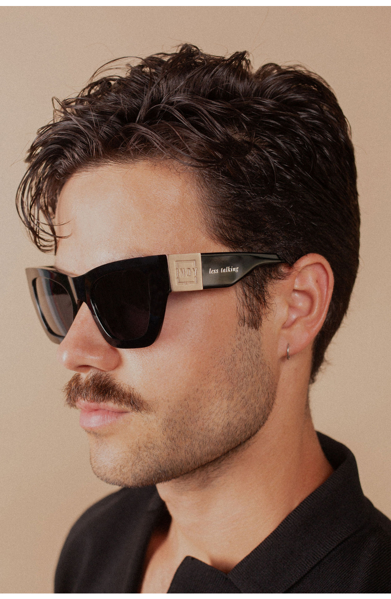 INDY Lainey Square Polarized Sunglasses, Alternate, color, Black