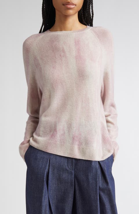 Glaze Print Raglan Sleeve Cashmere Sweater