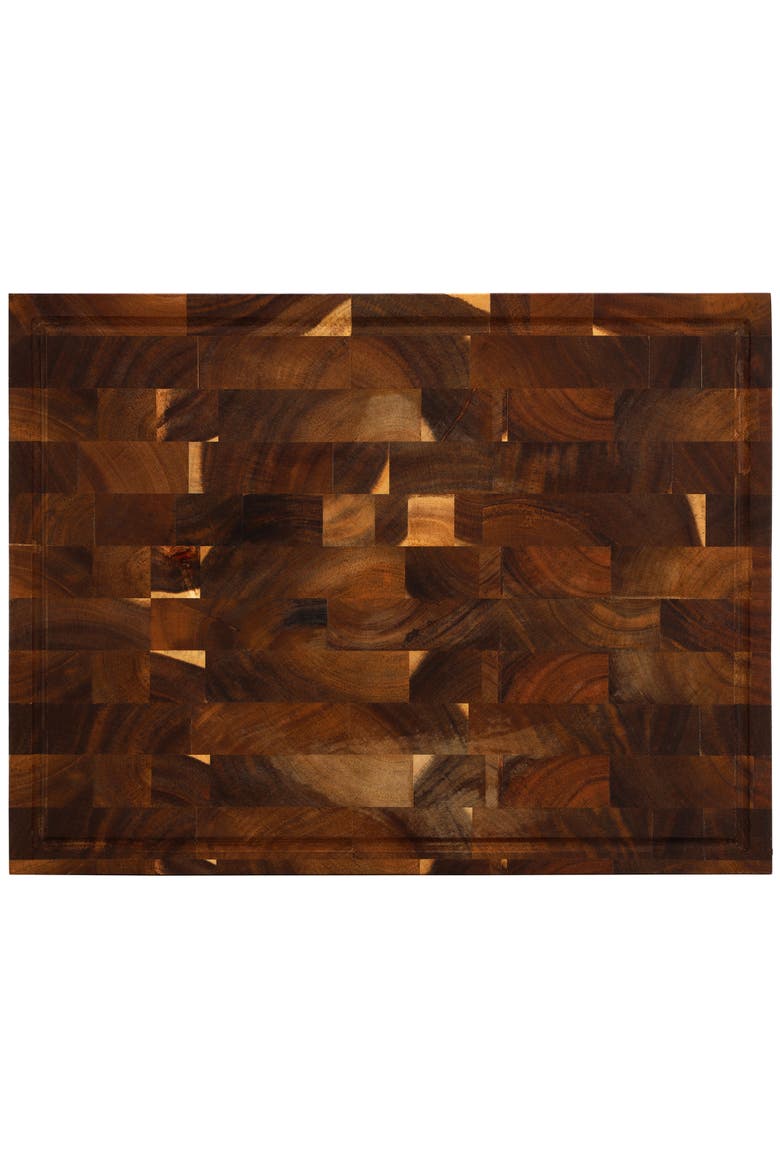 17 x 13 Inch Acacia Wood Butcher Block Carving and Cutting Serving Board with Juice Groove, Alternate, color, Acacia