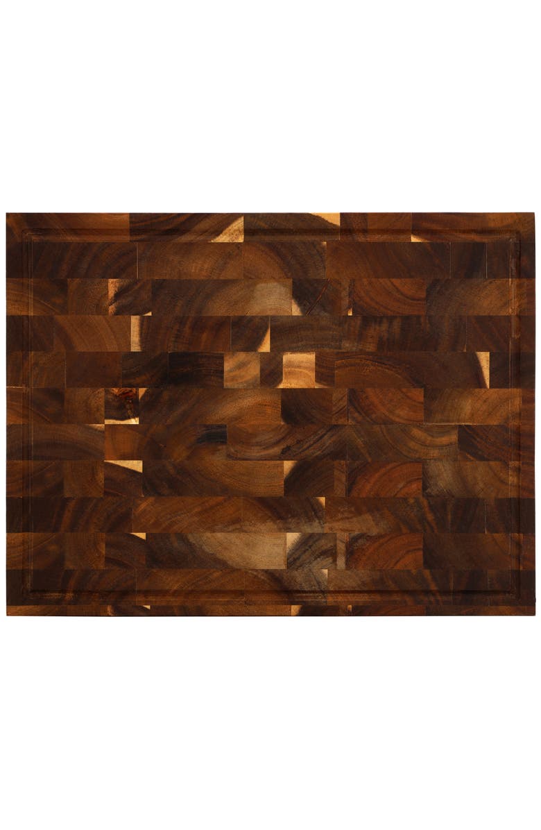 Megachef 17 x 13 Inch Acacia Wood Butcher Block Carving and Cutting Serving Board with Juice Groove, Alternate, color, Acacia