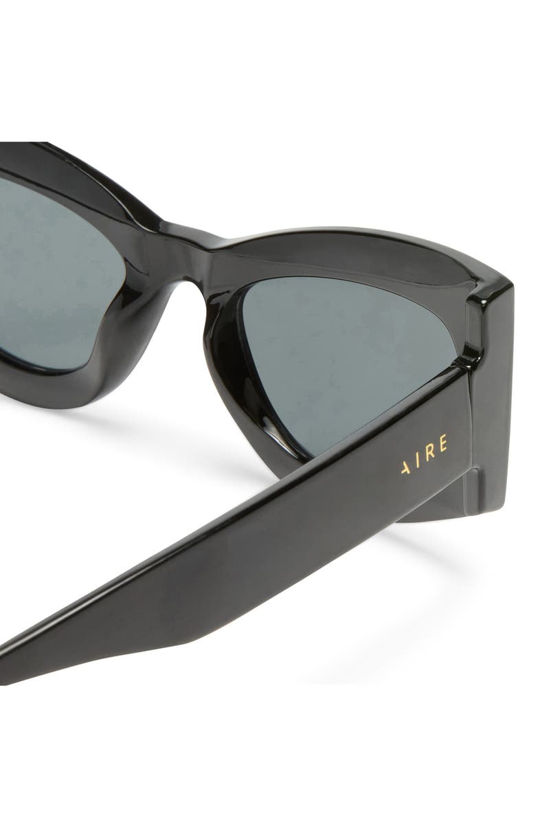 AIRE Electra 49mm Small Cat Eye Sunglasses, Alternate, color, Black/Smoke Mono