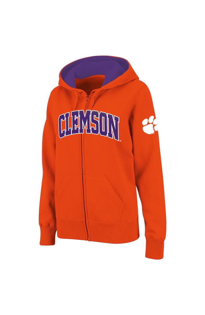 COLOSSEUM Women's Stadium Athletic Orange Clemson Tigers Arched Name Full-Zip Hoodie, Main, color, Orange