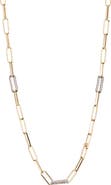 MESHMERISE 18K White Gold Plated Diamond Paperclip Chain Necklace - 0.2 ctw