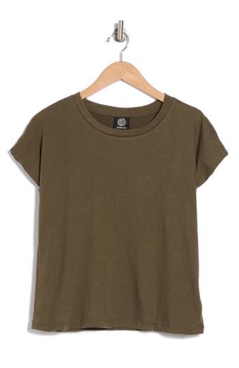 Bobeau Relaxed Drop Shoulder T-shirt In Olive