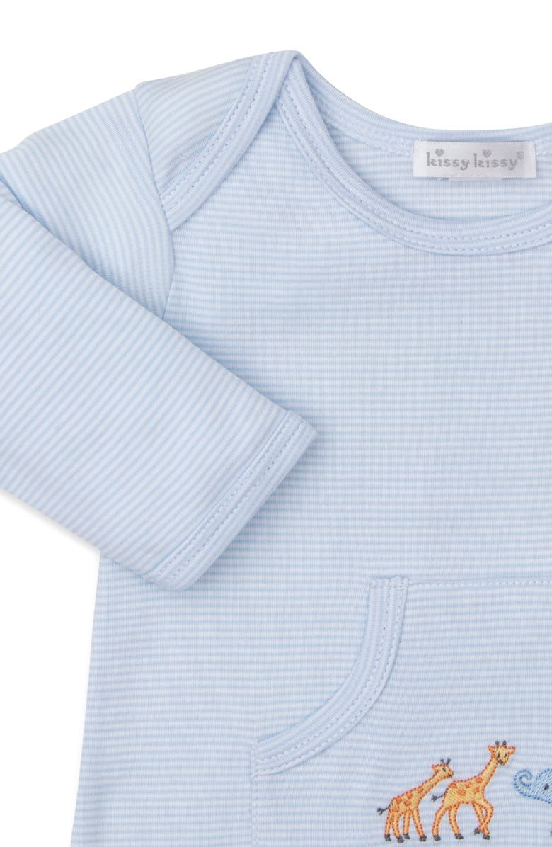 Kissy Kissy Stripe Embroidered Cotton Romper, Alternate, color, 