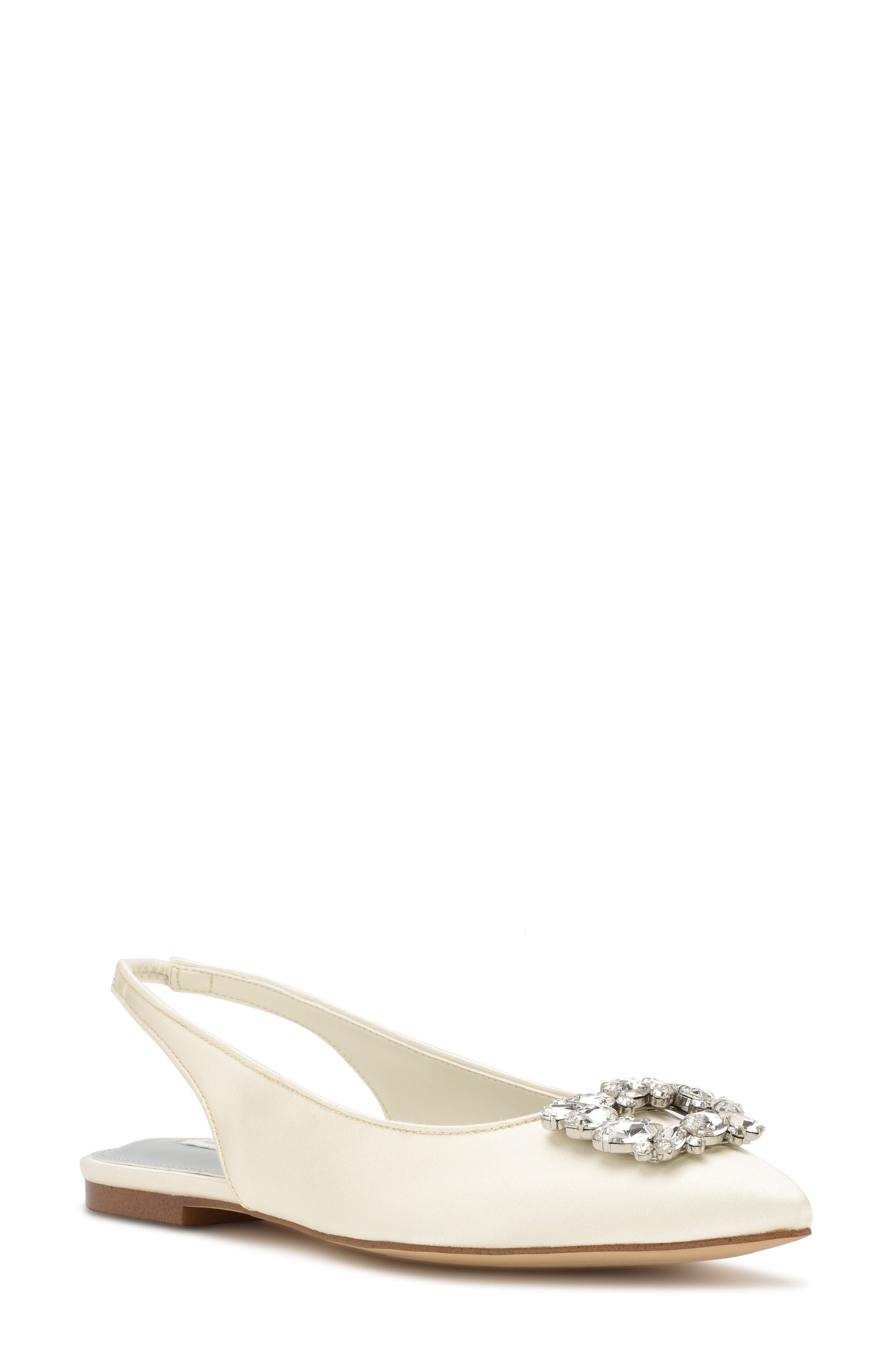 Nine West Blingy Crystal Slingback Flat, Main, color, 