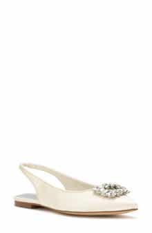 Nine West Blingy Crystal Slingback Flat
