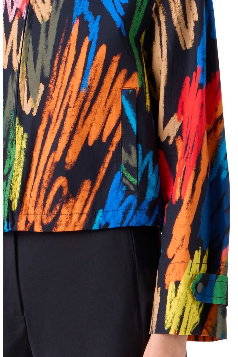 Oversize Scribble Print Cotton Jacker, Alternate, color, BLACK-MULTI