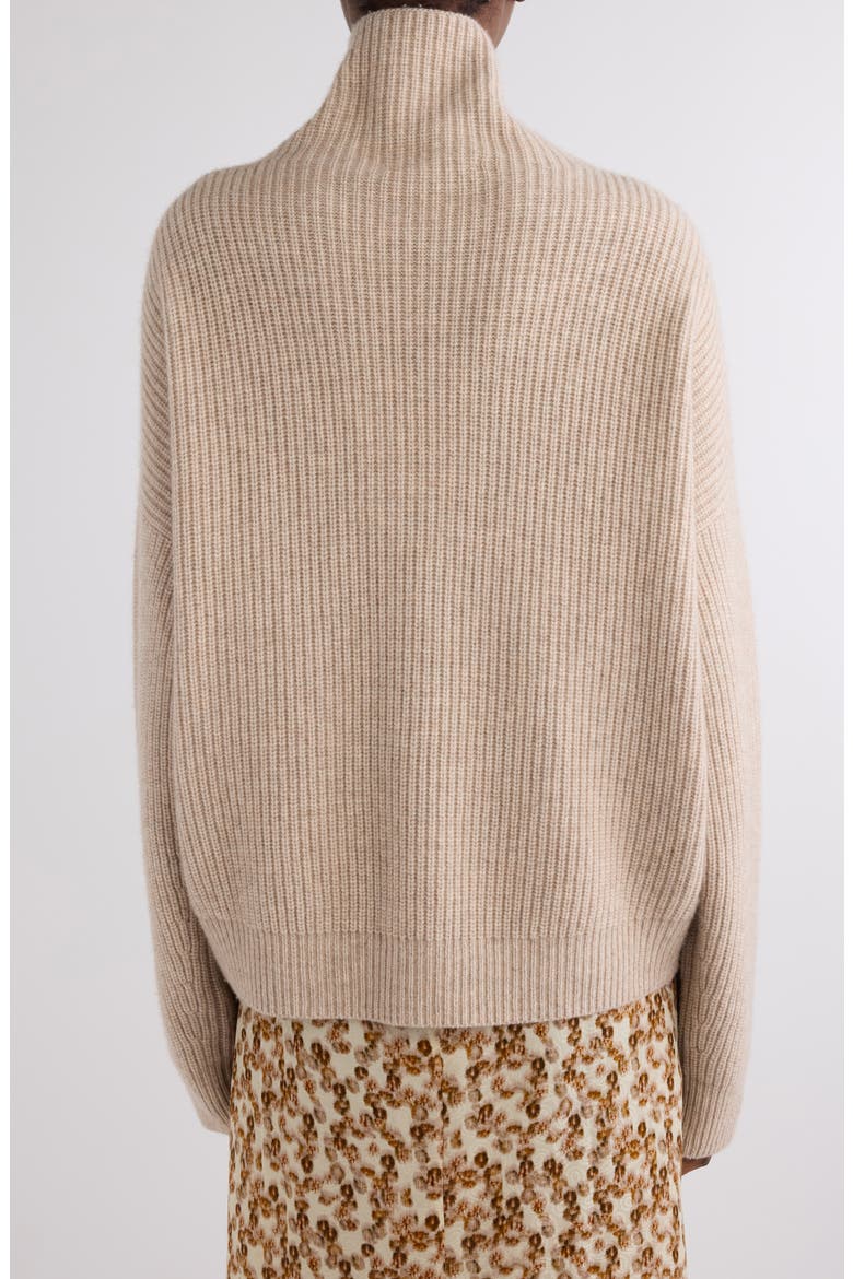 Brooke Merino Wool & Cashmere Funnel Neck Sweater, Alternate, color, BEIGE