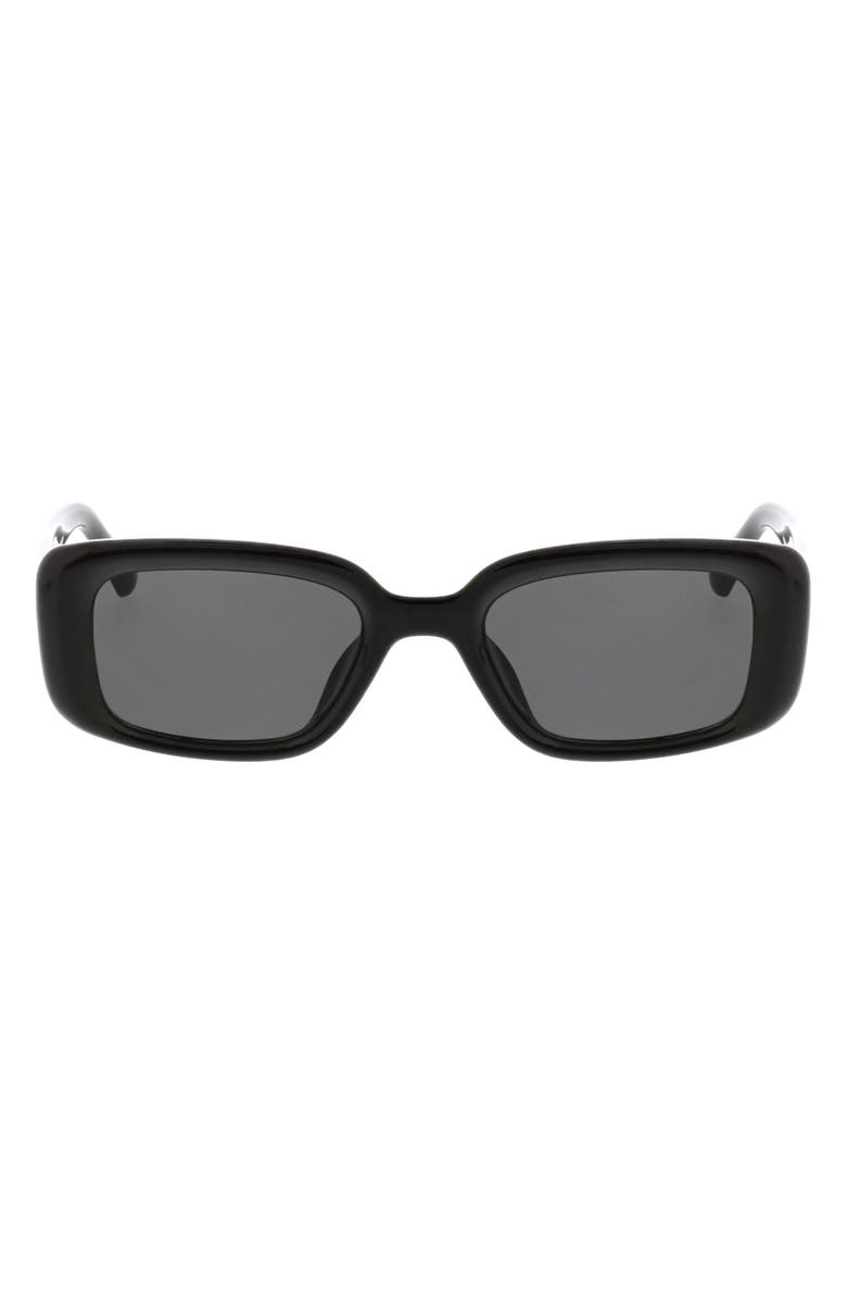 Roxy 51mm Slim Rectangle Sunglasses, Main, color, Black