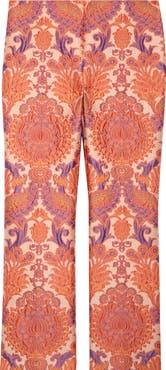 Etro Paisley Metallic Brocade Crop Straight Leg Pants