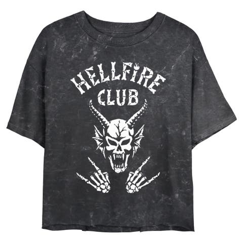 Junior's Stranger Things Skeleton Hellfire Club Demon Art  Graphic T-Shirt