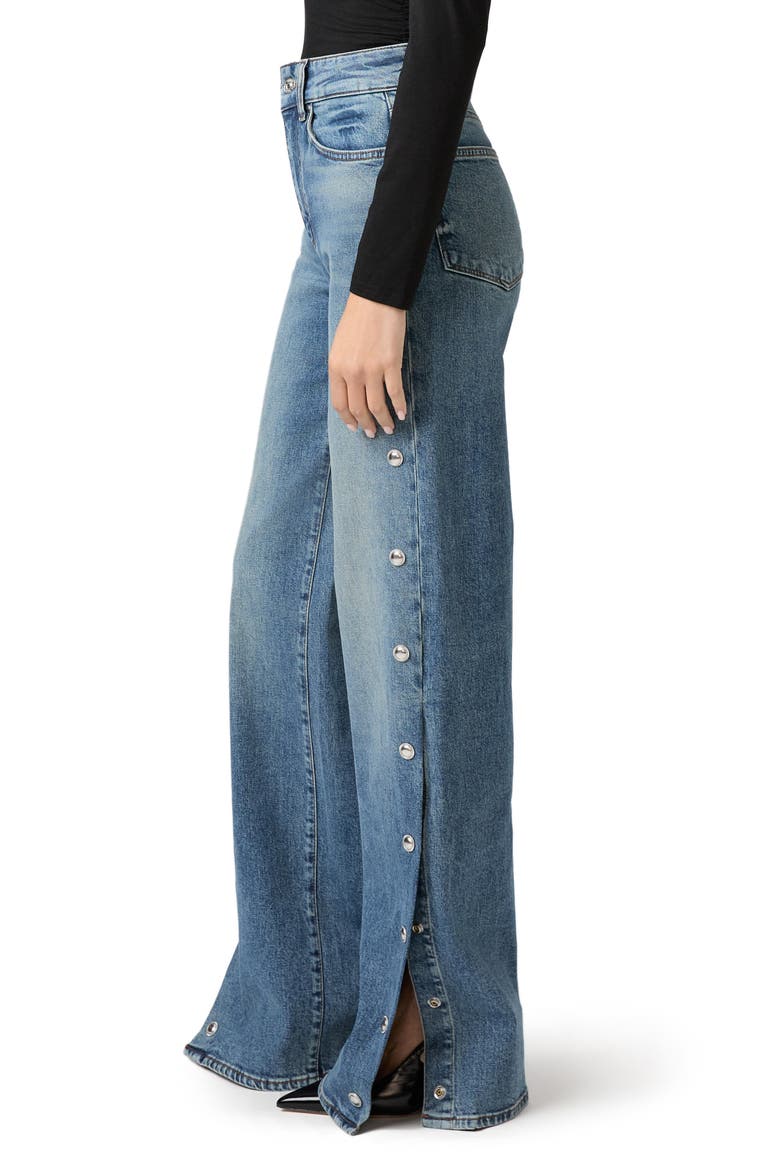 Sasha High Waist Side Seam Embellished Snap Jeans, Alternate, color, CRUISING