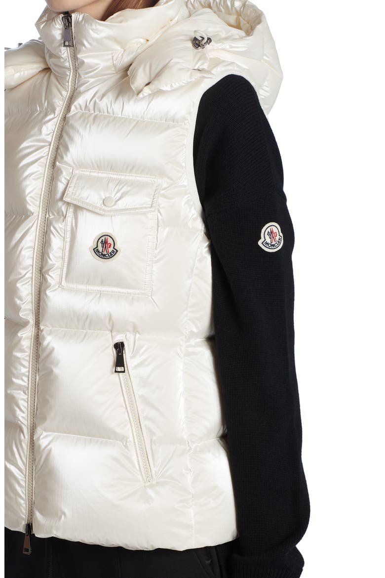 Diotis Hooded Down Puffer Vest, Alternate, color, NATURAL