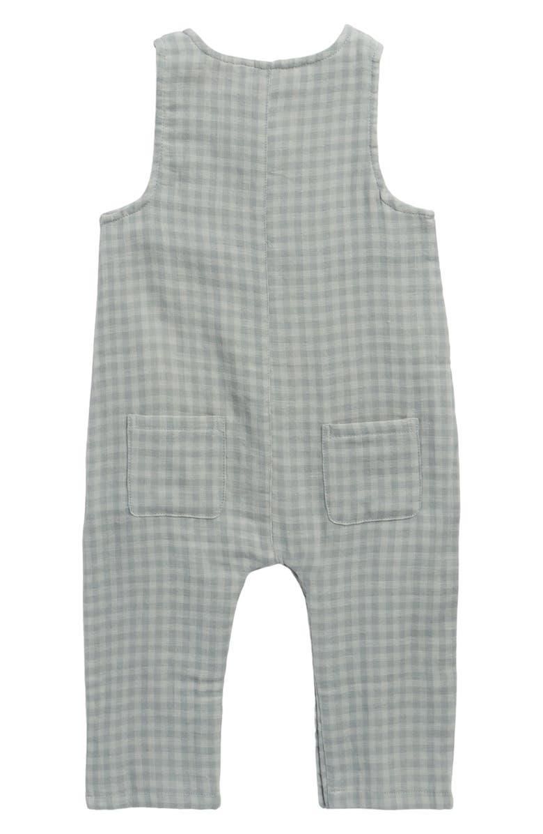 Rylee + Cru Gingham Sleeveless Cotton Romper, Alternate, color, Green