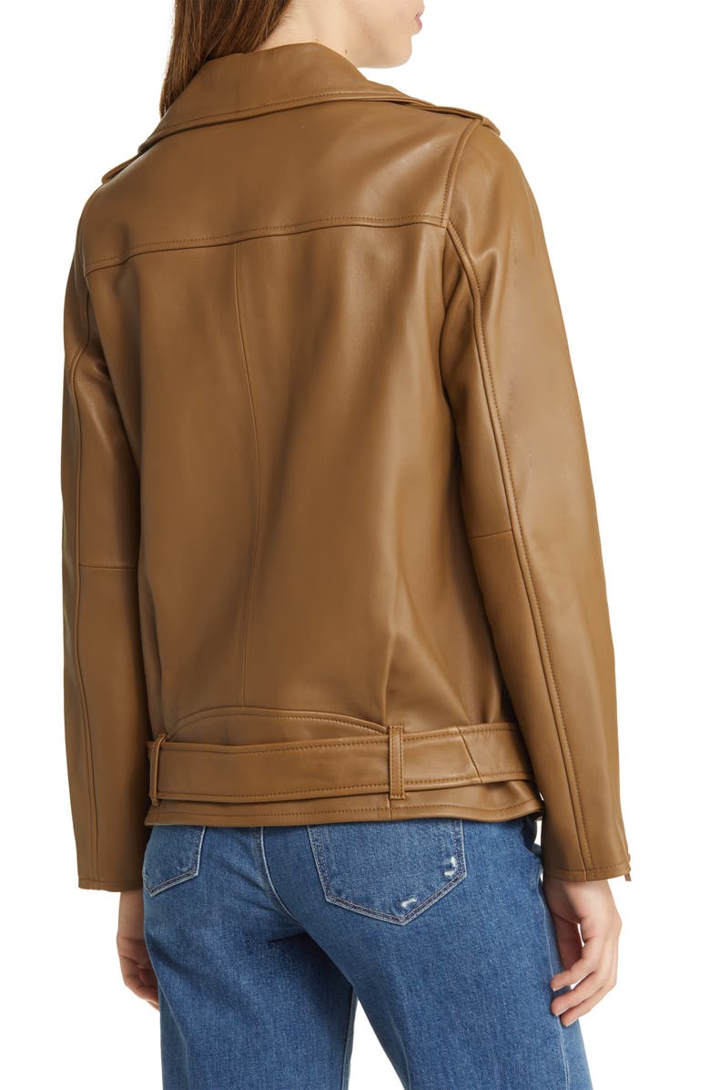 Michael Kors Oversize Moto Jacket, Alternate, color, Husk