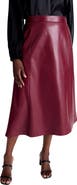 Jessica London Faux Leather Midi Skirt