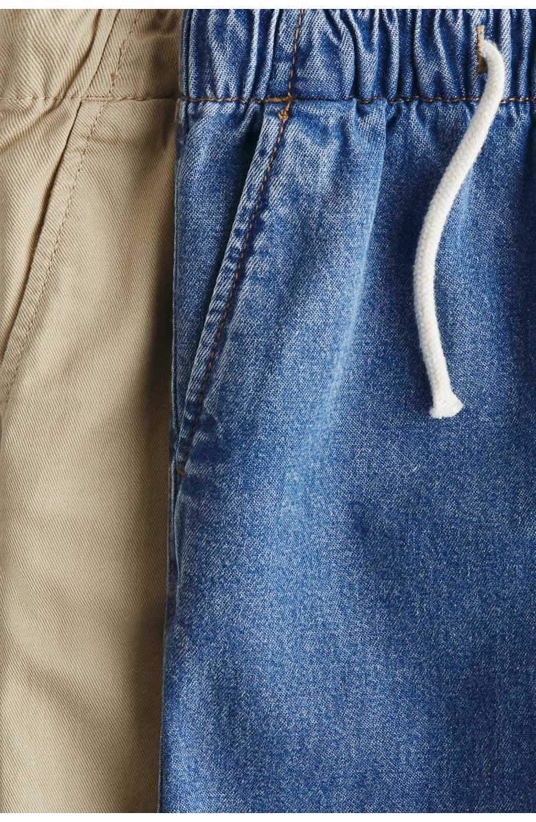 H&M 2-pack Cotton Joggers, Alternate, color, Denim Blue/Beige