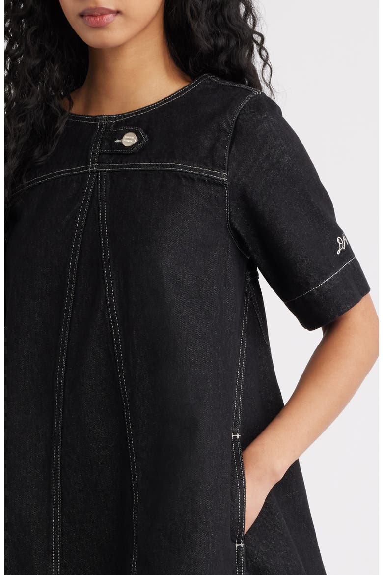Bridget Organic Cotton Denim Minidress, Alternate, color, BLACK